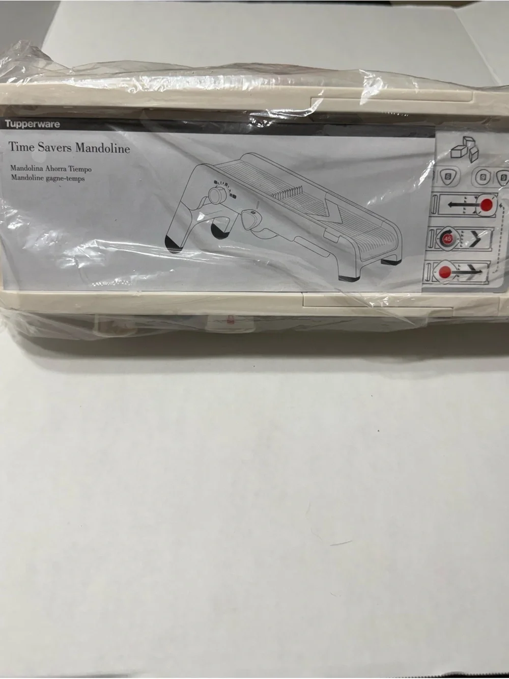 Tupperware Time Savers Mandoline - Cream/Red Accents